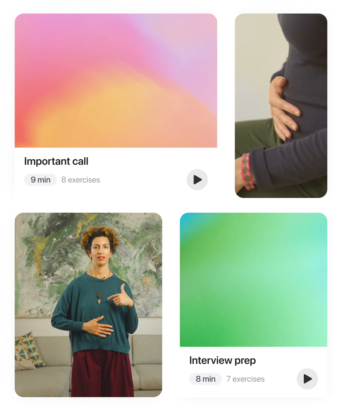 Astound exercise packs for everyday moments like an important call and interview prep